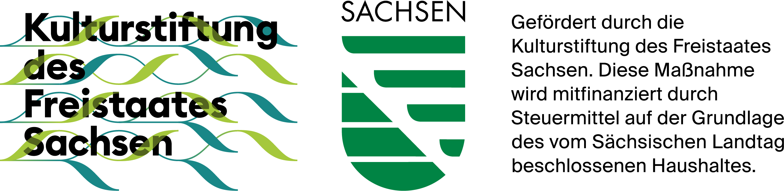 Generated by AI: The image shows the logo and text of the Cultural Foundation of the Free State of Saxony. The text states that this initiative is funded by taxpayers’ money, as approved in the budget of the Saxon State Parliament.